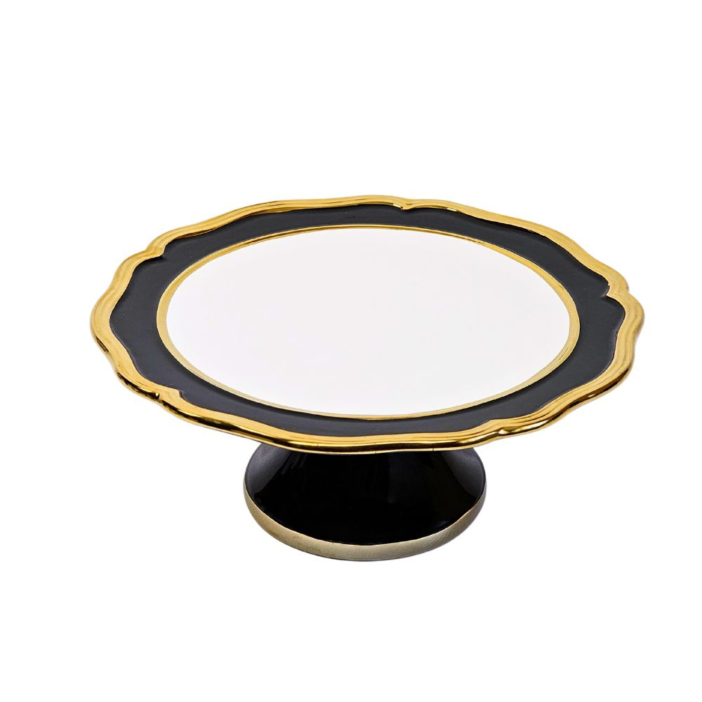 Patera na ciasto zdobiona Dolce średnica 28 cm, czarna