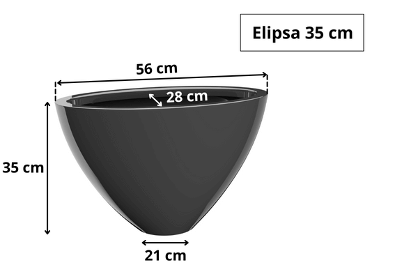 Wymiary donicy Elipsa 35 cm