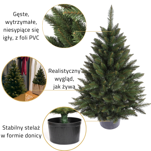 Choinka sztuczna w doniczce Świerk Alaska 