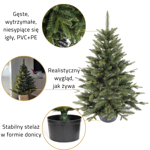 Choinka sztuczna w doniczce Świerk Alpejski 