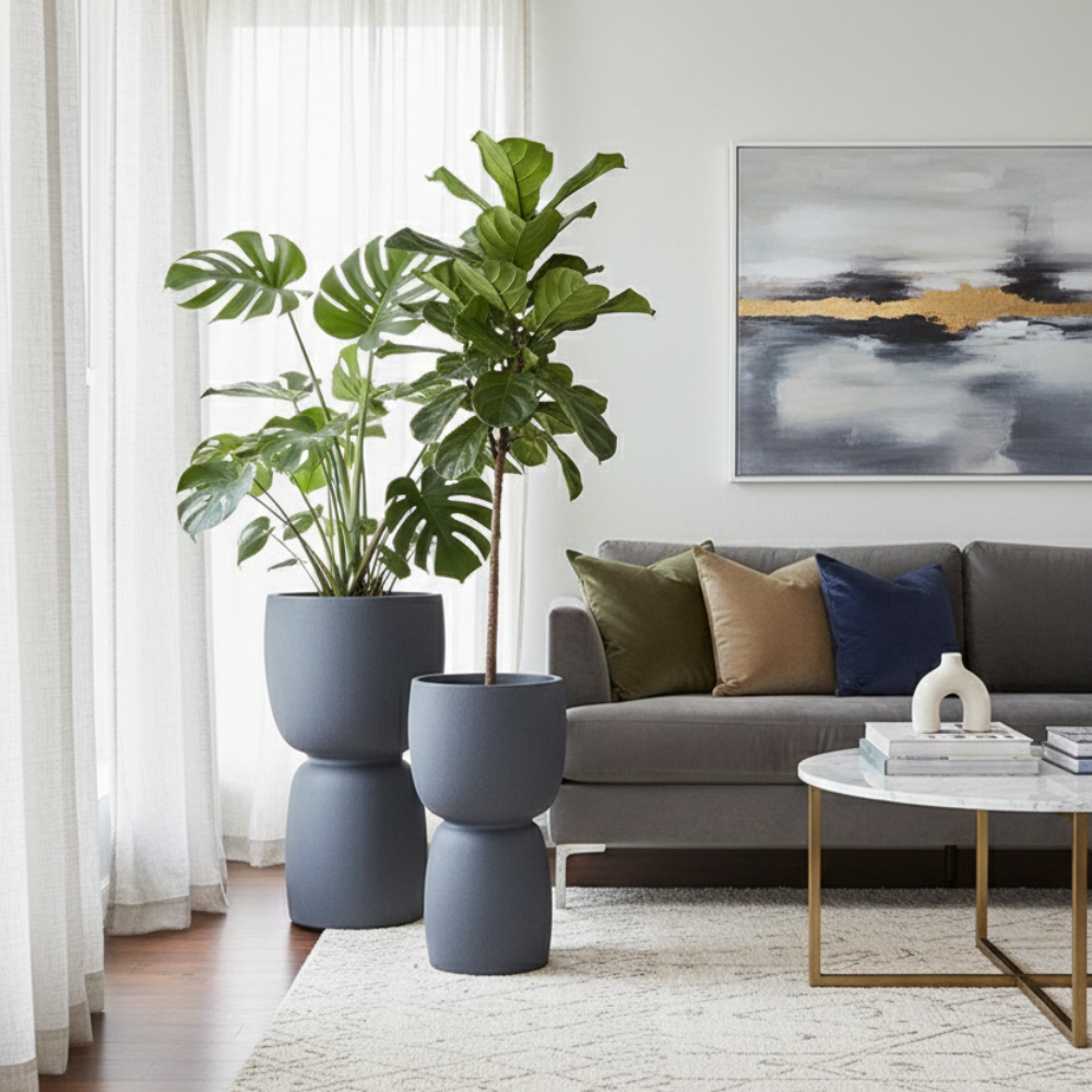 Donice ogrodowe Duala wys. 54 i 70 cm, antracyt