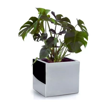 Lustrzana donica metalowa kwadrat Rubi 40x40 cm efekt lustra