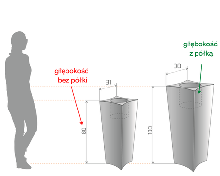 Donica wysoka Doris 100 cm bez półki, antracyt