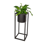 Metalowy kwietnik loft okrągły Iris 60 cm, czarny