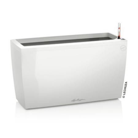 Podłużna prostokątna donica Lechuza Cararo wys. 43x75 cm, biała