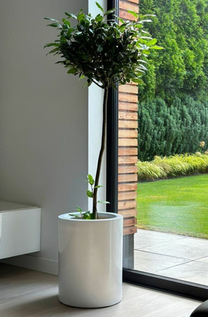 Okrągła donica w połysku Ring wys. 50x40 cm, szary mat