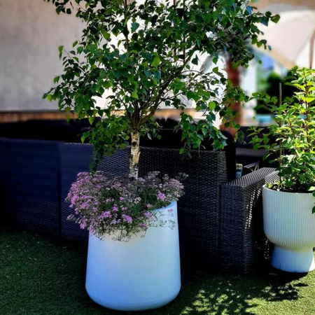 Donica okrągła nowoczesna Zoe 50 cm bez półki, czarna