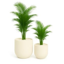 Donica ogrodowa Fero wys. 40 i 48 cm, kremowa, zestaw