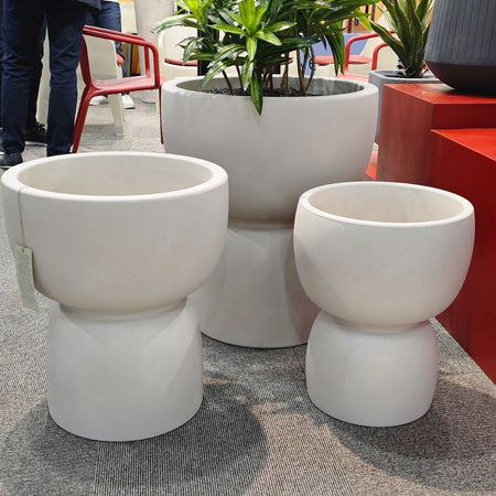 Donica do salonu Duala szeroka wys. 48x40 cm, kremowa