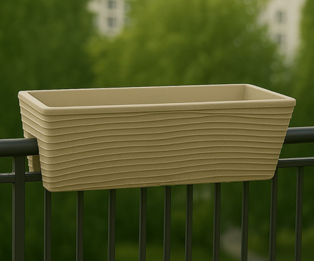 Doniczka balkonowa Sand wys.24x59x26 cm, beżowa