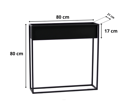 Prostokątny kwietnik metalowy Stella 80x80 cm, czarny USZKODZONY