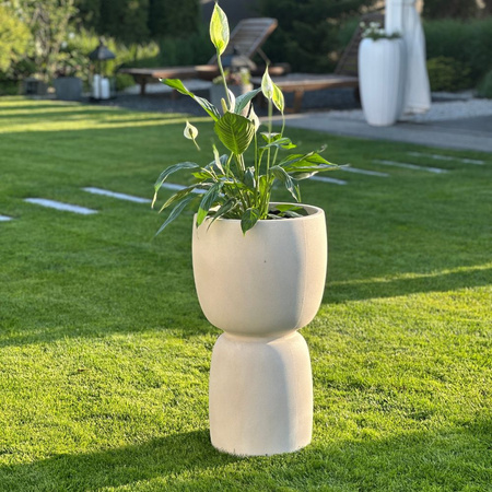 Donice ogrodowe Duala wys. 54 i 70 cm, kremowe, zestaw