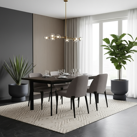 Donica kielich Baso wys. 33 i 51 cm, antracyt, zestaw