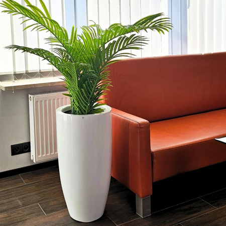 Wysoka donica okrągła z włókna szklanego Tulip wys. 62 cm średnica 32 cm, czarna