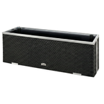 Donica technorattanowa z nawodnieniem i ociepleniem 125x43 cm, czarny