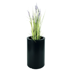 Donica okrągła Hebe 50 cm z półką, czarna