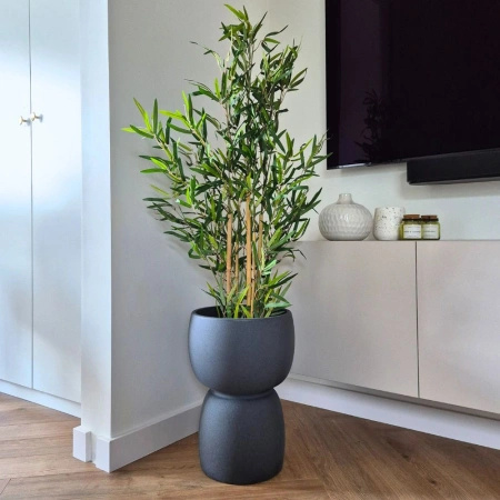 Donice ogrodowe Duala wys. 41, 54 i 70 cm, antracyt, zestaw