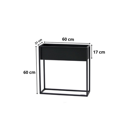 Prostokątny kwietnik metalowy Stella 60x60 cm biały z wkładami