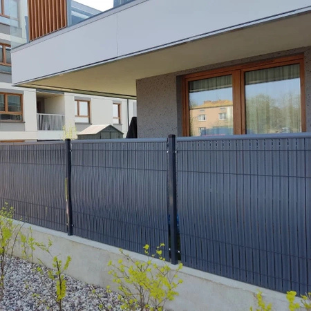 Osłona ogrodzeniowa z regulowanych listw, wys.173 cm 50 szt. szary, do ogrodzeń panelowych