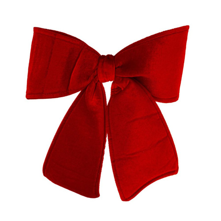 Ozdoba świąteczna welurowa Czerwona Kokarda 30x30 cm