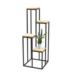 Poczwórny stojak na doniczki Madera 112 cm, czarny