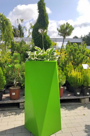 Donica wysoka Eris 80 cm z półką,zielona