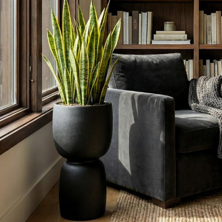 Donica do salonu Duala wys. 70x40 cm, czarna limitowana 