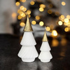 Świąteczna świeca spiralna Choinka 15 cm, biała