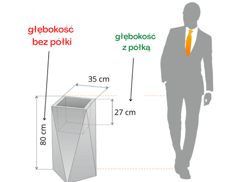 Donica wysoka Eris 80 cm z półką,zielona