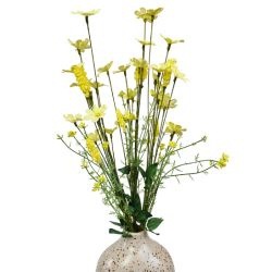 Sztuczna roślina dekoracyjna – gałązka 69 cm, żółte kwiaty do wazonu