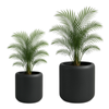 Duże doniczki Ambiente wys. 45 i 60 cm z wkładem, ciemny grafit, zestaw