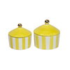 Ceramiczny pojemnik w paski Vanity Lemon wys.13x12 cm