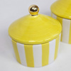 Ceramiczny pojemnik w paski Vanity Lemon wys.13x12 cm