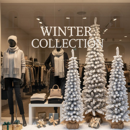 Choinka sztuczna Slim ośnieżona w doniczce 200 cm