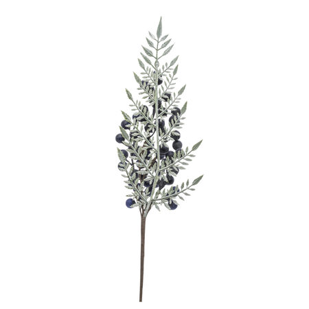 Ozdoba świąteczna niebieska gałązka Głóg 36x12 cm