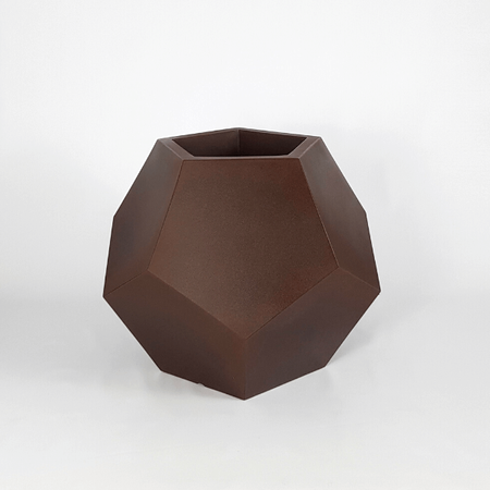 Donica geometryczna Alma 53 cm z półką, corten