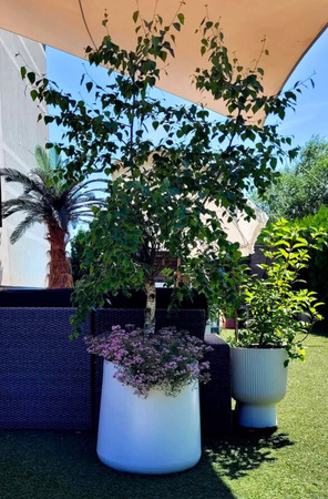 Donica okrągła nowoczesna Zoe 50 cm bez półki, czarna