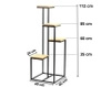 Poczwórny stojak na doniczki Holz 112 cm, czarny