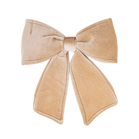 Ozdoba świąteczna welurowa Beżowa Kokarda 25x27 cm