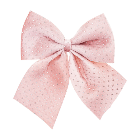 Ozdoba świąteczna welurowa Różowa Kokarda 26x23 cm