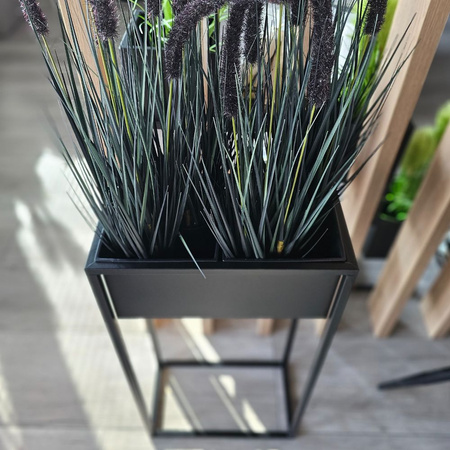 Prostokątny kwietnik metalowy Stella 80x40 cm biały z wkładami