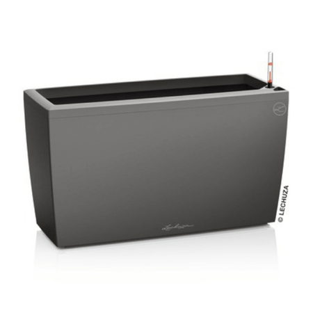 Podłużna prostokątna donica Lechuza Cararo wys. 43x75 cm, antracyt