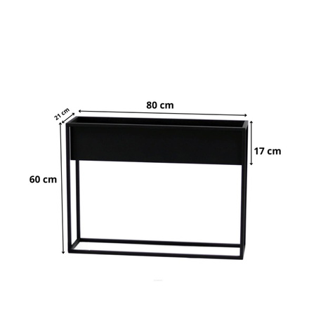 Prostokątny kwietnik metalowy Stella 60x80 cm biały z wkładami