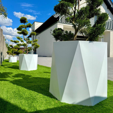 Geometryczna duża donica Ceres 30 cm, czarna