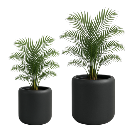 Duże doniczki Ambiente wys. 45 i 60 cm z wkładem, ciemny grafit, zestaw