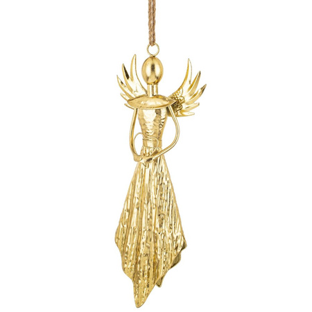 Ozdoba świąteczna dzwonek Złoty Anioł 53x20 cm