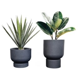 Donica kielich Baso wys. 33 i 51 cm, antracyt, zestaw