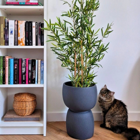 Donice ogrodowe Duala wys. 41, 54 i 70 cm, antracyt, zestaw