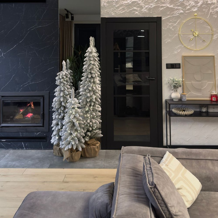 Choinka sztuczna Slim ośnieżona w doniczce 80, 140, 180 cm, zestaw