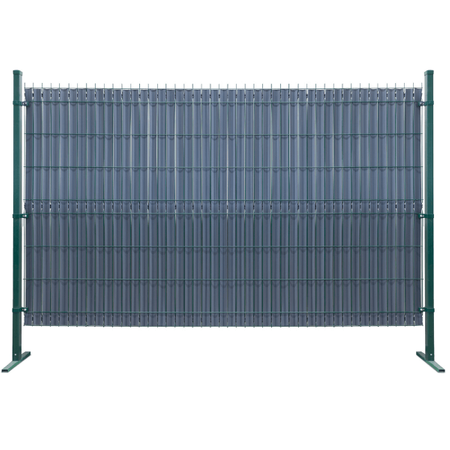Osłona ogrodzeniowa z regulowanych listw, wys.123 cm 39 szt. szary, do ogrodzeń panelowych szerokich